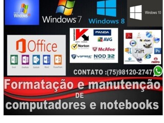 Formataco e manutenco de computadores e notebooks Feira de Santana BA Assistncia tcnica e conserto de eletrnico no [***] 